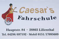 Caesars Fahrschule, Hauptstr. 84, 28865 Lilienthal, Tel.: 04298/697192, Mobil: 0151/17095689, matthiascaesar@gmx.de