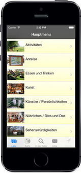 Screenshot der Fischerhude-App für iPhone, iPad + Android (www.fischerhude-app.de) - GPS-gesteuert Fischerhude neu entdecken ...