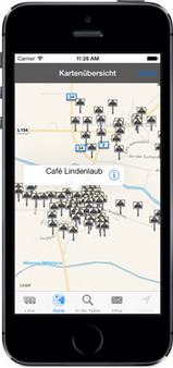 Screenshot der Fischerhude-App für iPhone, iPad + Android (www.fischerhude-app.de) - GPS-gesteuert Fischerhude neu entdecken ...