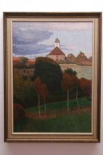 Ber�hmtes Gem�lde von Otto Modersohn �ber die Worpsweder Zionskirche